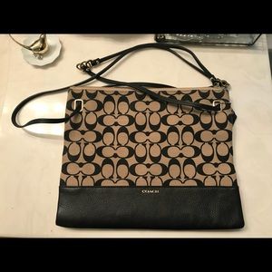 Authentic Coach Signature “C” Crossbody Black/Tan